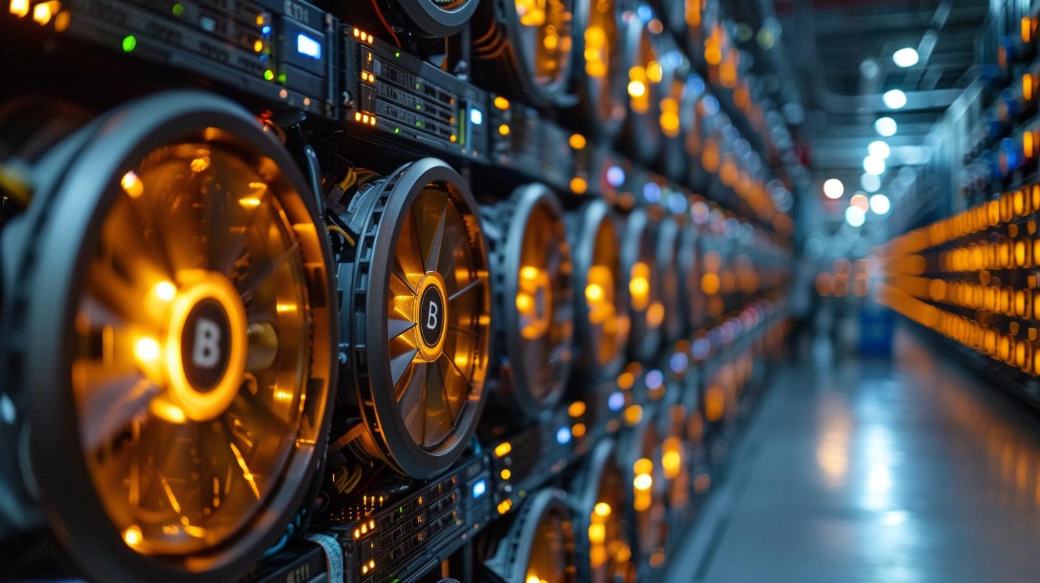 Conceptual image illustrating Bitcoin mining system design components