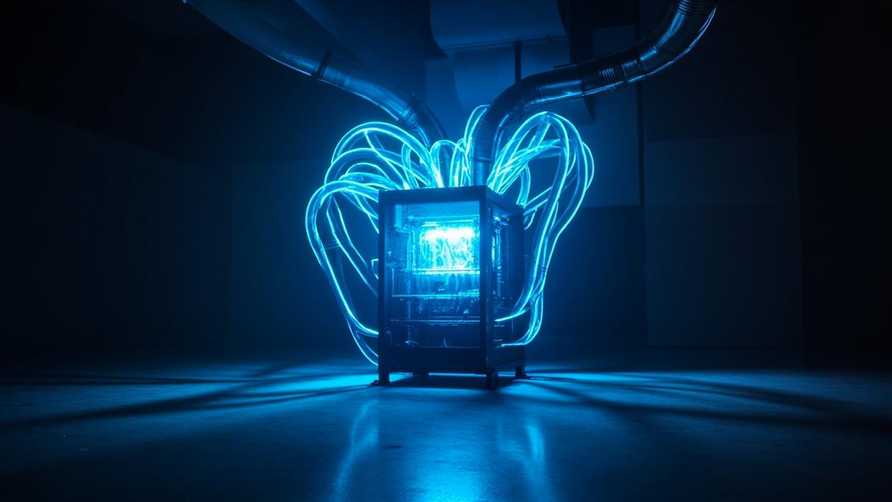 Image shows a HIGH DENSITY COOLING system efficiently managing server heat in a data center