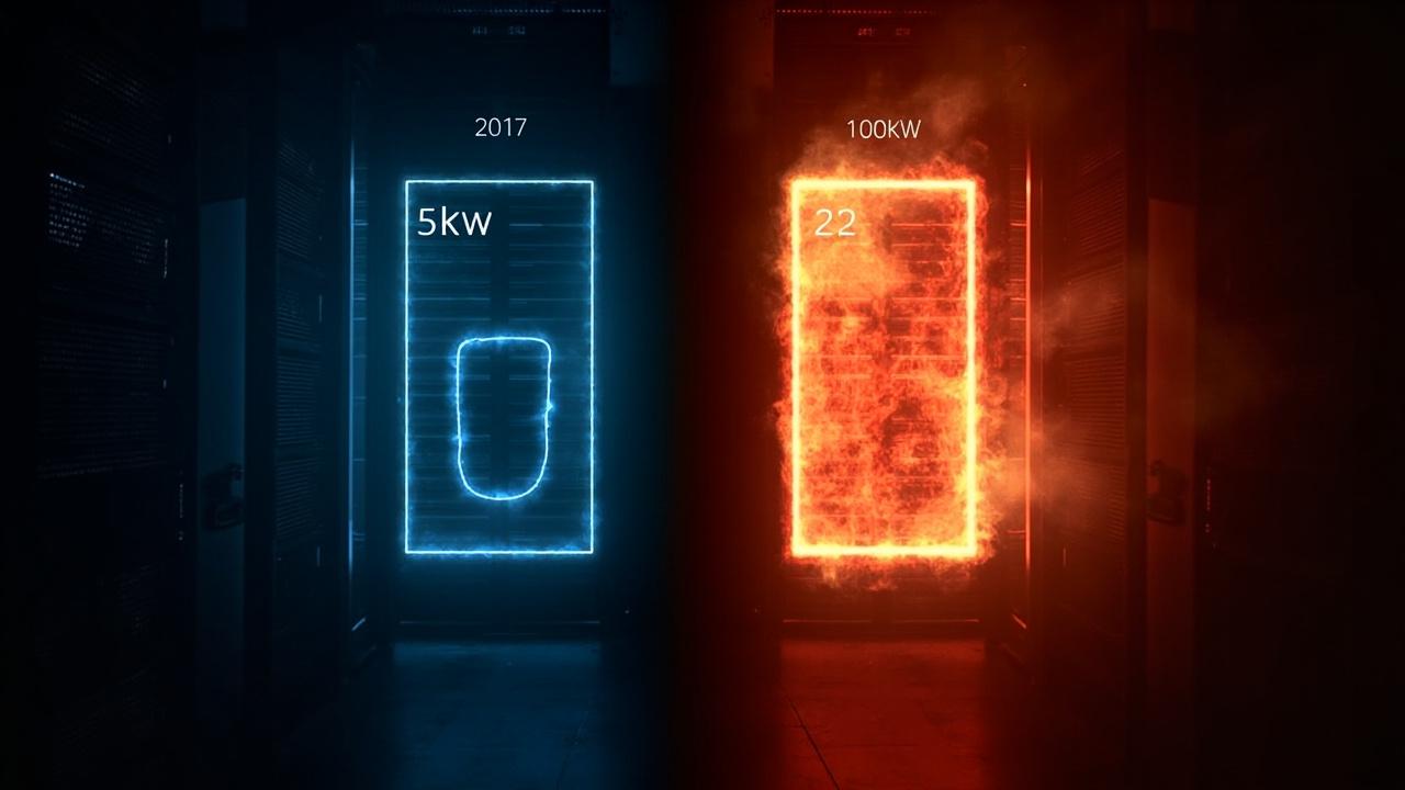 Chart showing the relationship of increased **power density** to device size